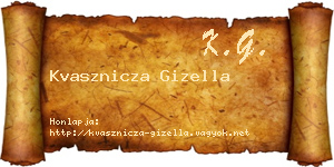 Kvasznicza Gizella névjegykártya